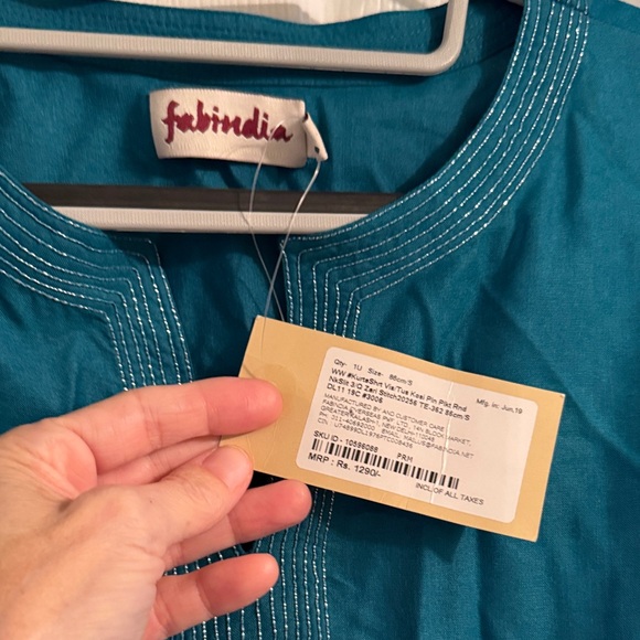 Fabindia Deep Teal Tunic for Women - Picture 2 of 9